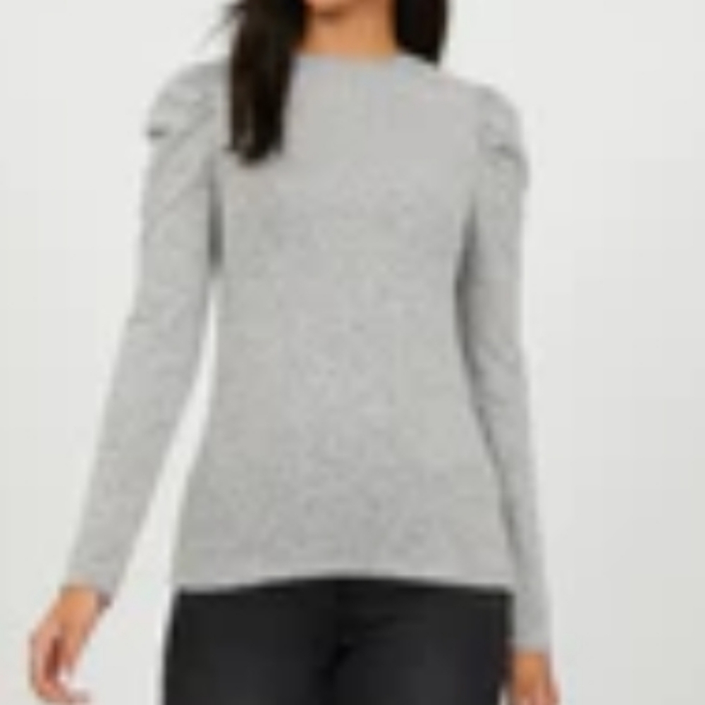 New Rhinestone Puff Sleeve Sweater